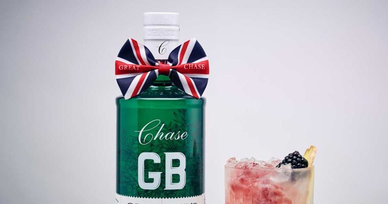 Chase bowtie bottle accessory by Signet. Union Jack bowtie. Ribbon embellishment. Premium spirits